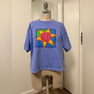 Fresh Produce Blue Hawaii Sun Graphic Tee 90’s vibes Woman One Size